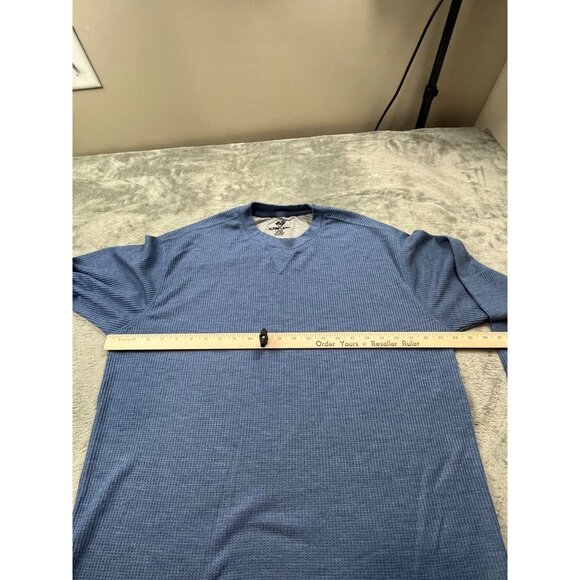 Alpine Lakes Mens Large Blue Textured Long Sleeve Thermal Top Workwear Waffle Kn - Picture 4 of 10